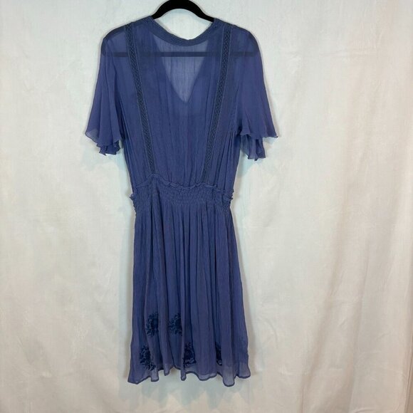 Sundance Led By Dreams Women's Floral Embroidered Drop Waist Midi Dress Petite L - Picture 10 of 14